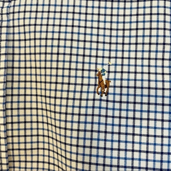 Ralph Lauren Polo Classic Oxford Button-Down Shirt Blue and White Check. Size M - Picture 7 of 8